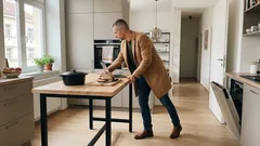 Místo kuchyňského ostrůvku zkuste volně stojící pracovní stůl: víc místa bez bourání