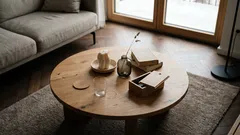 Dubový konferenční stolek v obýváku: 7 detailů, díky kterým vypadá jako z katalogu (a nemusíte ho pořád hlídat)