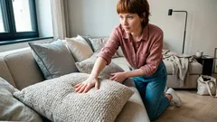 Gauč vypadá fádně? Jednoduché pravidlo, jak poskládat polštáře, aby působil útulně – a ne přeplácaně